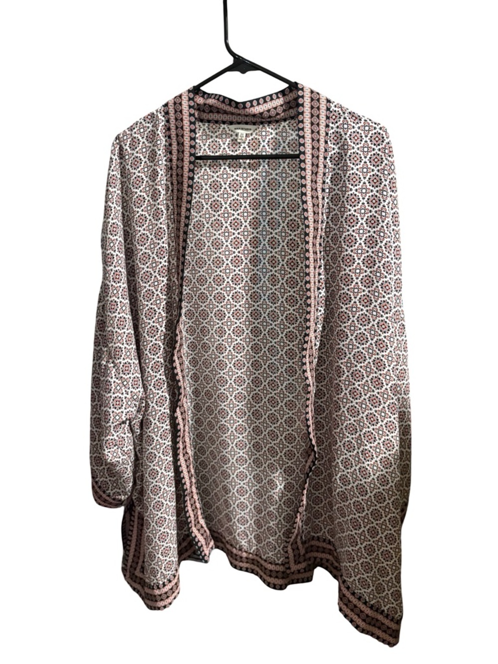 Max Studio Geometric Border Print Kimono Cardigan Wrap Plus Size 2X